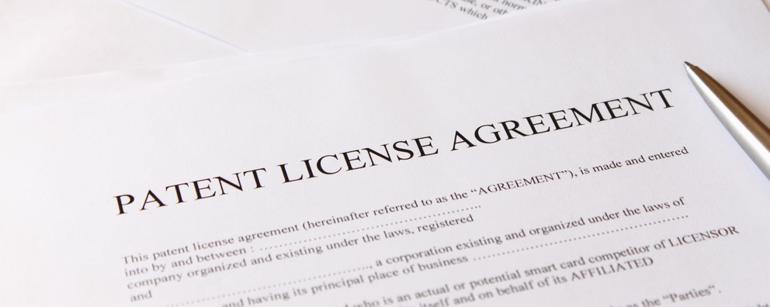 a patent license agreement and pen